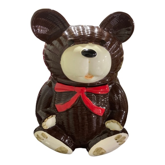 Vintage Otagiri Brown Bear Ceramic Jar - 1979 - Made in Japan